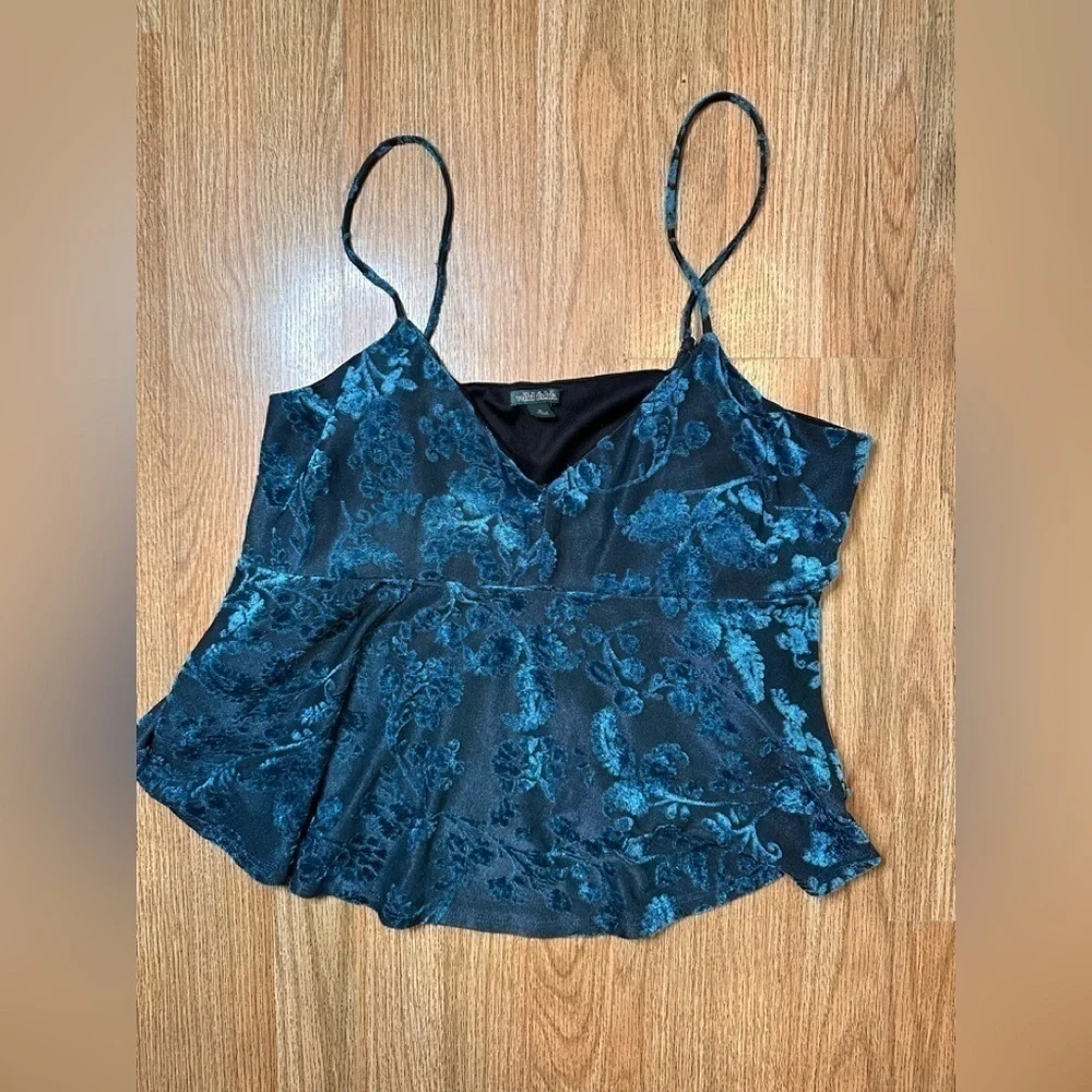 🦋 Wild Fable Velvet Floral Cami Top Jewel Tone XL - Picture 2 of 4